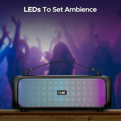 boAt Stone Beam Bluetooth Speaker Bluetooth Speaker with 12W RMS Stereo Sound, LED Lights, Up to 8 HRS Playtime, TWS Feature, FM Radio, Multi-Compatibility Mode, IPX4 - Nalanda Enterprises