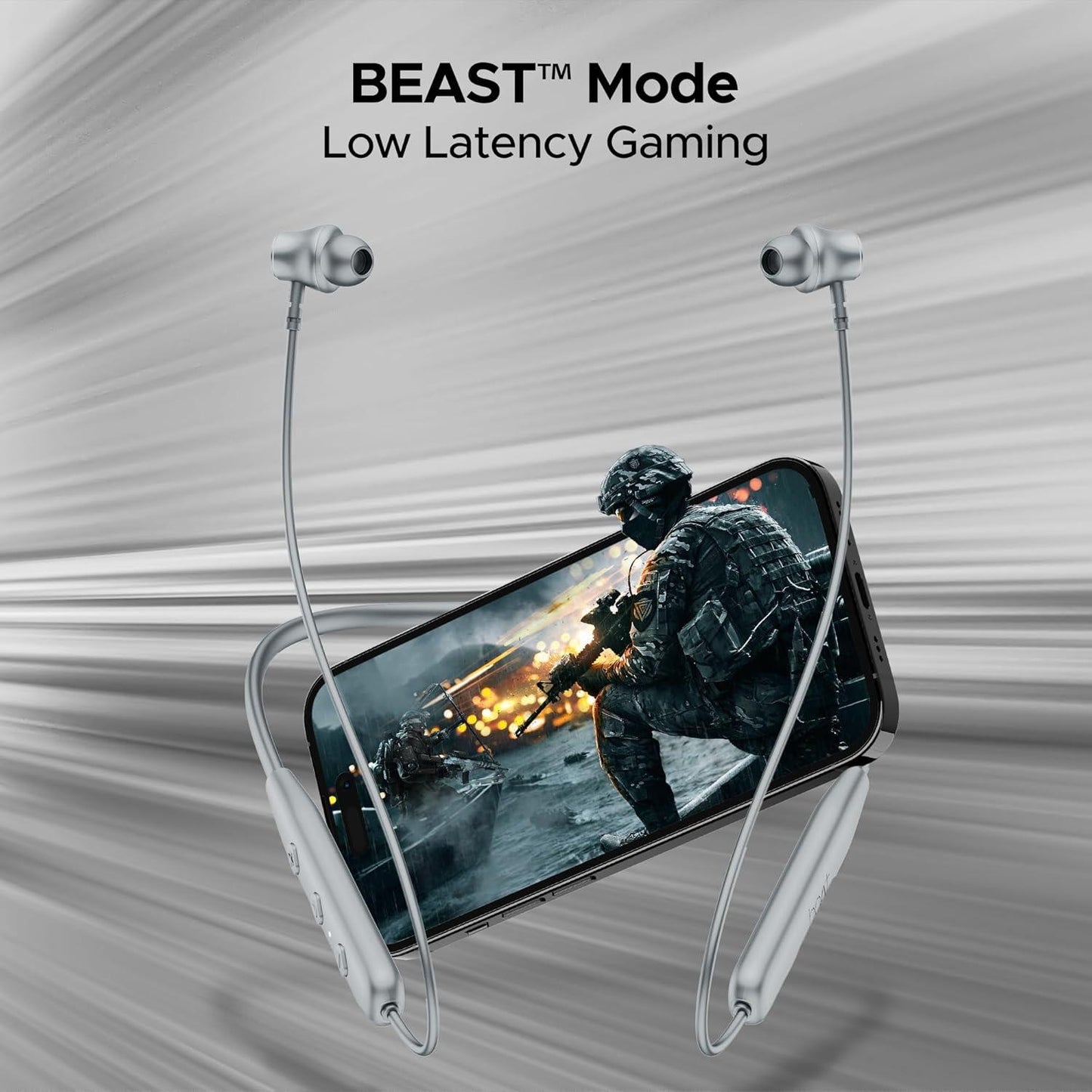 boAt Rockerz 111 Bluetooth Wireless Neckband with Up to 40 Hrs Playtime, Dual Device Pairing, Enx Tech, Beast Mode, ASAP Charging, Btv5.3, Ipx5,Type-C Interface & Magnetic in Ear Buds(Active Black) - Nalanda Enterprises