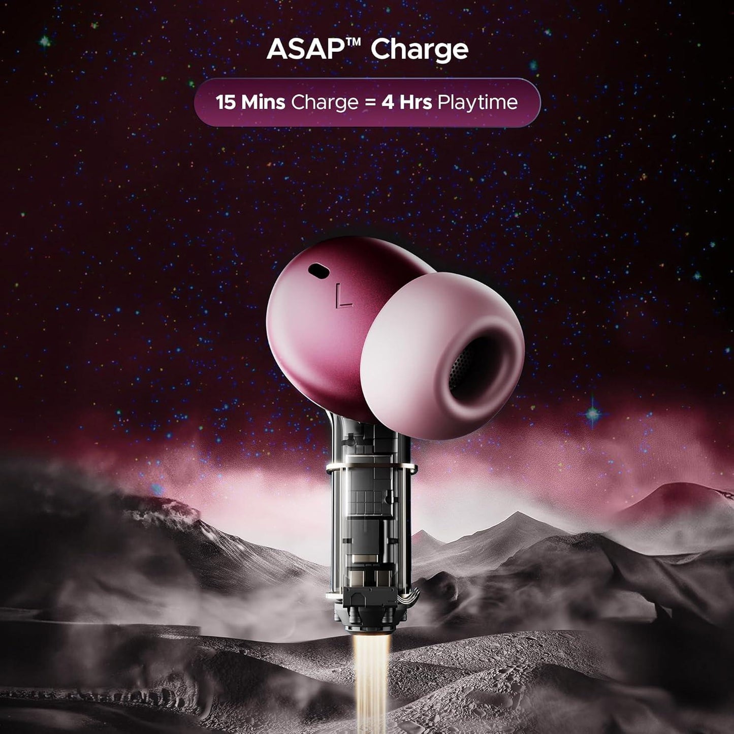boAt Nirvana Space Truly Wireless in-Ear Earbuds w/ 360º Spatial Audio, ANC (~32dB),100HRS Playback,4 Mics w/AI-ENx™,in-Ear Detection,DLC Drivers, Multipoint Connectivity Ear Buds TWS (Cosmic Black) - Nalanda Enterprises