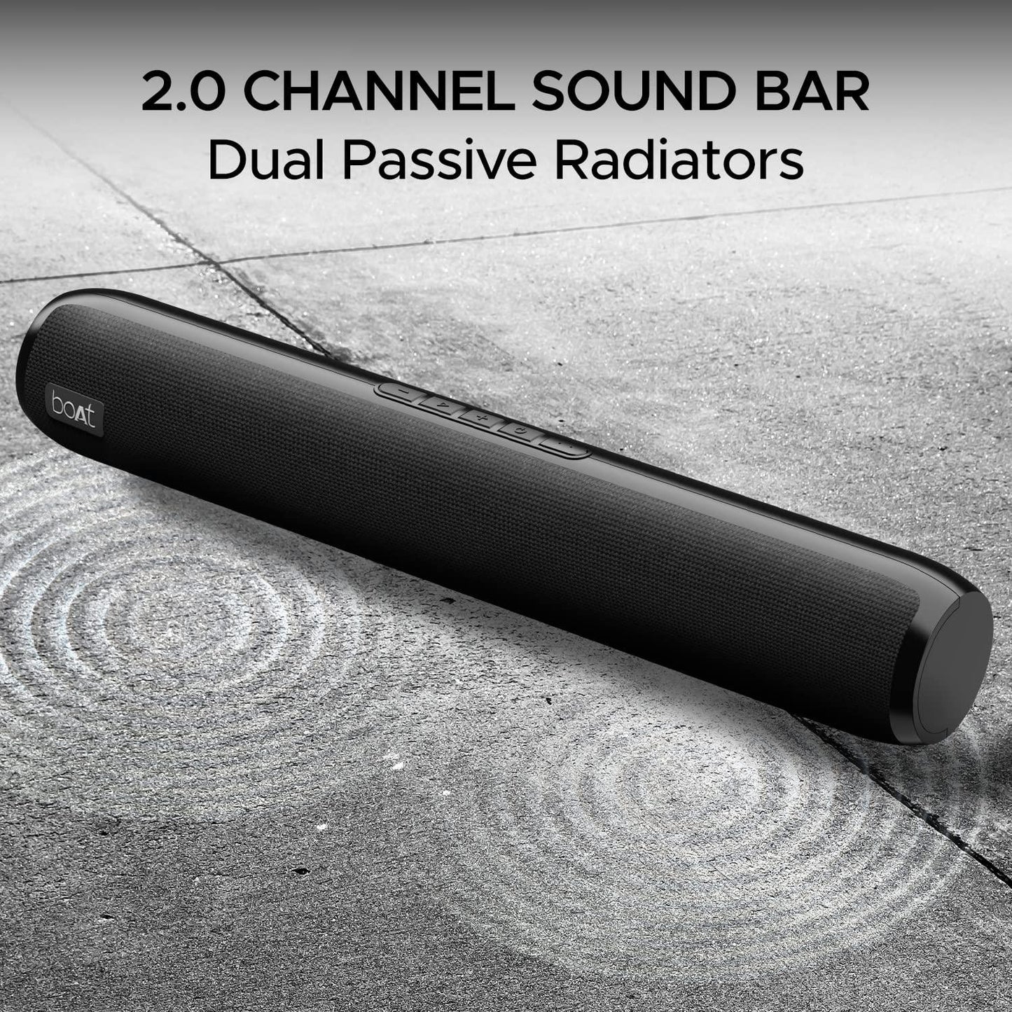 boAt Aavante Bar 1500 2.1 Channel Home Theatre Soundbar with 120W Signature Sound, Wired Subwoofer, Multiple Connectivity Modes, Entertainment EQ Modes and Sleek Finish (Black) - Nalanda Enterprises