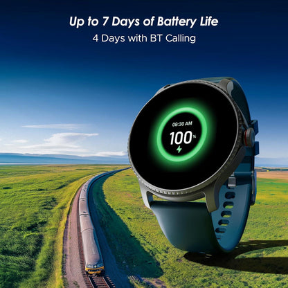 boAt Lunar Discovery w/ 1.39" (3.5 cm) HD Display, Turn-by-Turn Navigation, DIY Watch Face Studio, Bluetooth Calling, Emergency SOS, QR Tray, Smart Watch for Men & Women(Active Black) - Nalanda Enterprises
