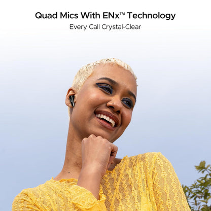 boAt Airdopes 280 ANC Truly Wireless in-Ear Earbuds with 32dB ANC, Ambient Mode, 60HRS Playback, 13mm Drivers, 4 Mics ENx™, in-Ear Detection, ASAP™ Charge,Beast Mode,IPX5 Ear Buds TWS (Active Black) - Nalanda Enterprises