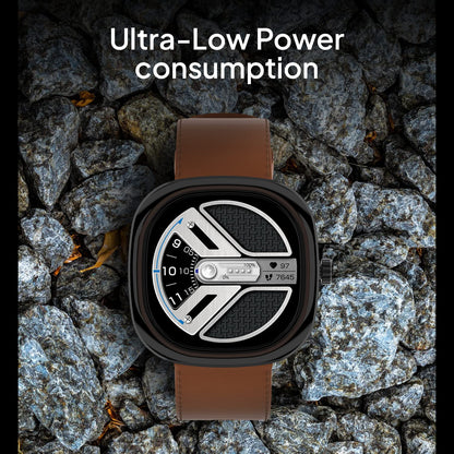 Fire-Boltt Collide 1.32" Display Smartwatch, Bluetooth Calling with Body Shielding Metal Paint, Single BT Connection, BT 2.0 Ultra Low Power Consumption, SpO2 (Silver Black)