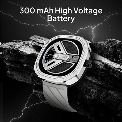 Fire-Boltt Collide 1.32" Display Smartwatch, Bluetooth Calling with Body Shielding Metal Paint, Single BT Connection, BT 2.0 Ultra Low Power Consumption, SpO2 (Silver Black)