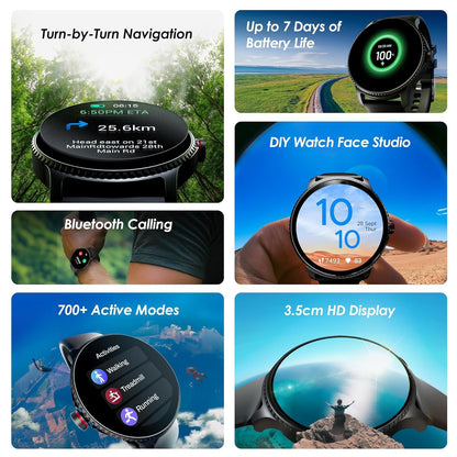 boAt Lunar Discovery w/ 1.39" (3.5 cm) HD Display, Turn-by-Turn Navigation, DIY Watch Face Studio, Bluetooth Calling, Emergency SOS, QR Tray, Smart Watch for Men & Women(Active Black) - Nalanda Enterprises