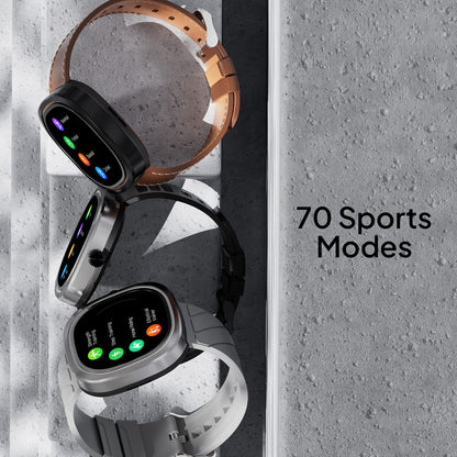 Fire-Boltt Collide 1.32" Display Smartwatch, Bluetooth Calling with Body Shielding Metal Paint, Single BT Connection, BT 2.0 Ultra Low Power Consumption, SpO2 (Silver Black)