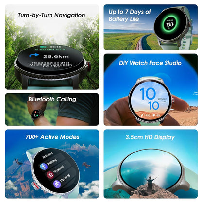 boAt Lunar Discovery w/ 1.39" (3.5 cm) HD Display, Turn-by-Turn Navigation, DIY Watch Face Studio, Bluetooth Calling, Emergency SOS, QR Tray, Smart Watch for Men & Women(Active Black) - Nalanda Enterprises