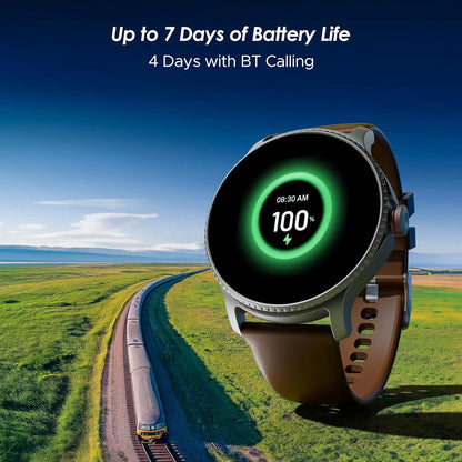 boAt Lunar Discovery w/ 1.39" (3.5 cm) HD Display, Turn-by-Turn Navigation, DIY Watch Face Studio, Bluetooth Calling, Emergency SOS, QR Tray, Smart Watch for Men & Women(Active Black) - Nalanda Enterprises