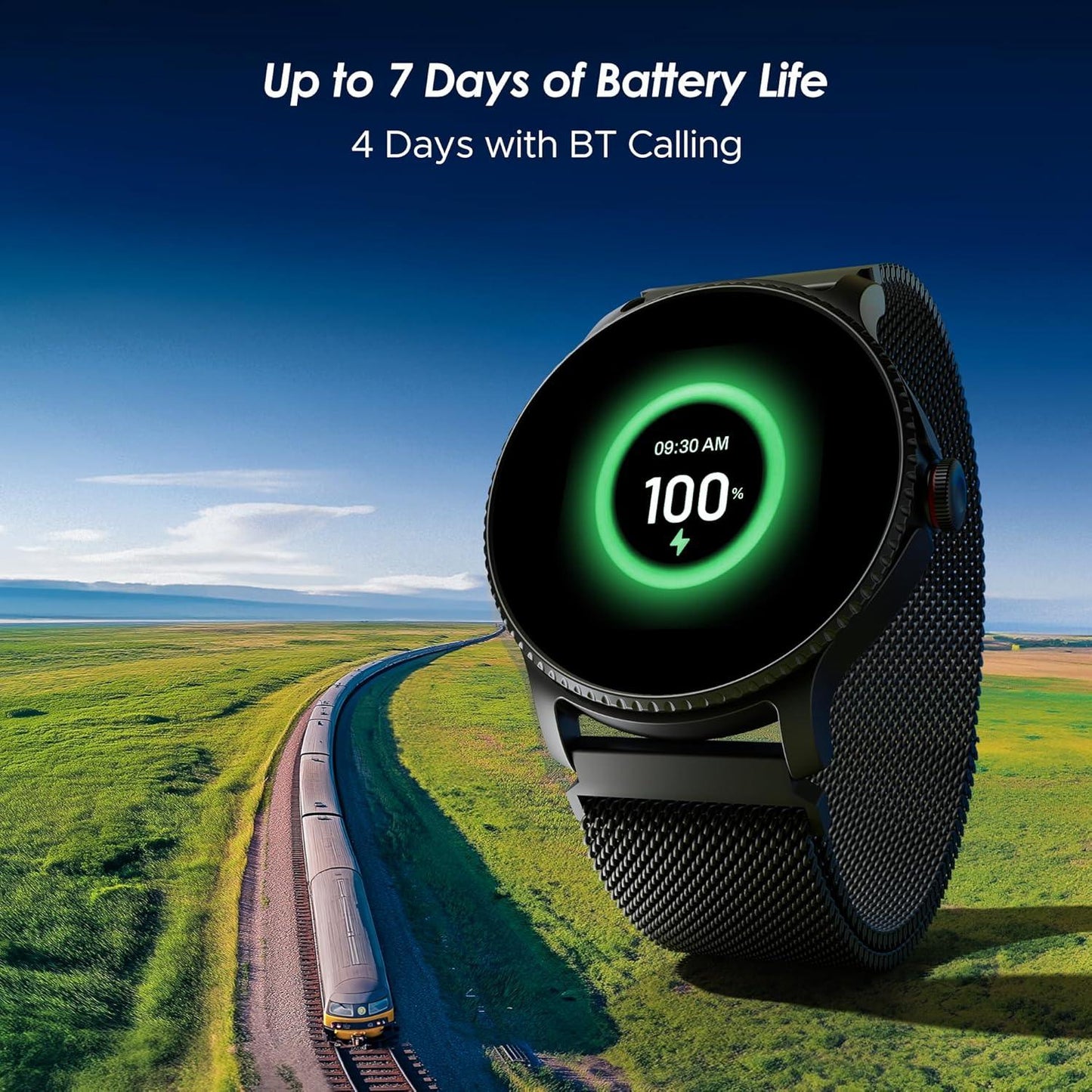 boAt Lunar Discovery w/ 1.39" (3.5 cm) HD Display, Turn-by-Turn Navigation, DIY Watch Face Studio, Bluetooth Calling, Emergency SOS, QR Tray, Smart Watch for Men & Women(Active Black) - Nalanda Enterprises