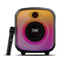 boAt PartyPal 63 Pro Bluetooth Speaker with 30 W Signature Sound, Customizable RGB LEDs, Wireless Mic, Upto 8 hrs Playback, BTv5.3, TWS Mode, Bass Boost, AUX & Port(Midnight Black) - Nalanda Enterprises