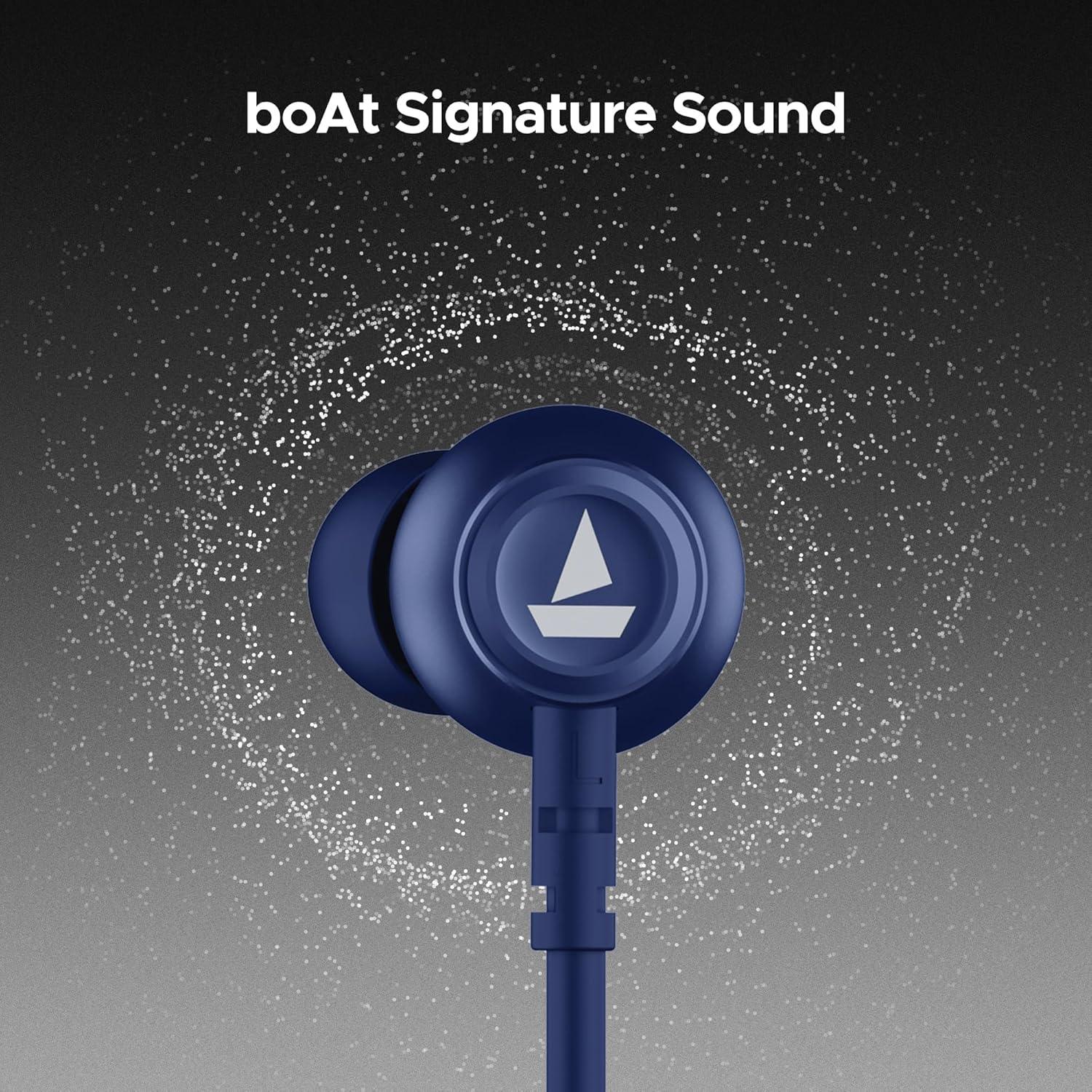 boAt Rockerz 111 Bluetooth Wireless Neckband with Up to 40 Hrs Playtime, Dual Device Pairing, Enx Tech, Beast Mode, ASAP Charging, Btv5.3, Ipx5,Type-C Interface & Magnetic in Ear Buds(Active Black) - Nalanda Enterprises
