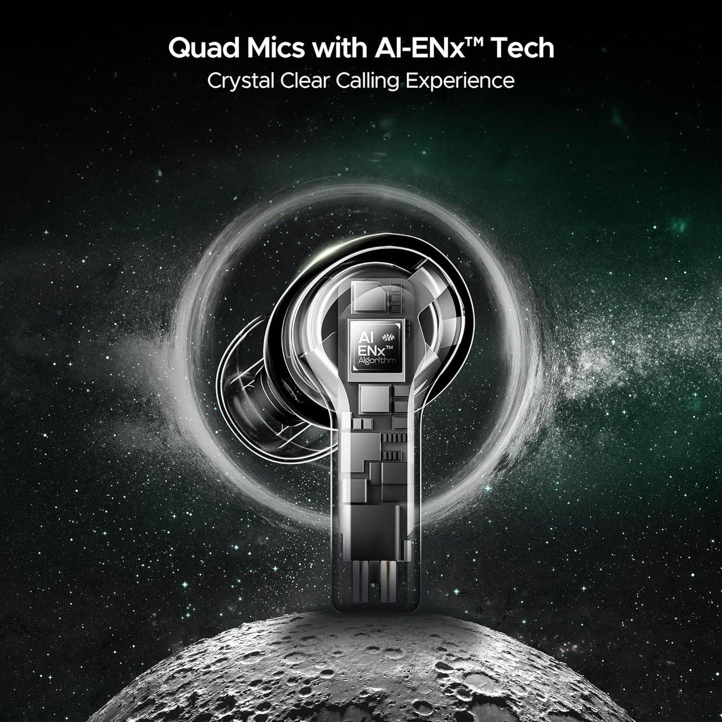 boAt Nirvana Space Truly Wireless in-Ear Earbuds w/ 360º Spatial Audio, ANC (~32dB),100HRS Playback,4 Mics w/AI-ENx™,in-Ear Detection,DLC Drivers, Multipoint Connectivity Ear Buds TWS (Cosmic Black) - Nalanda Enterprises