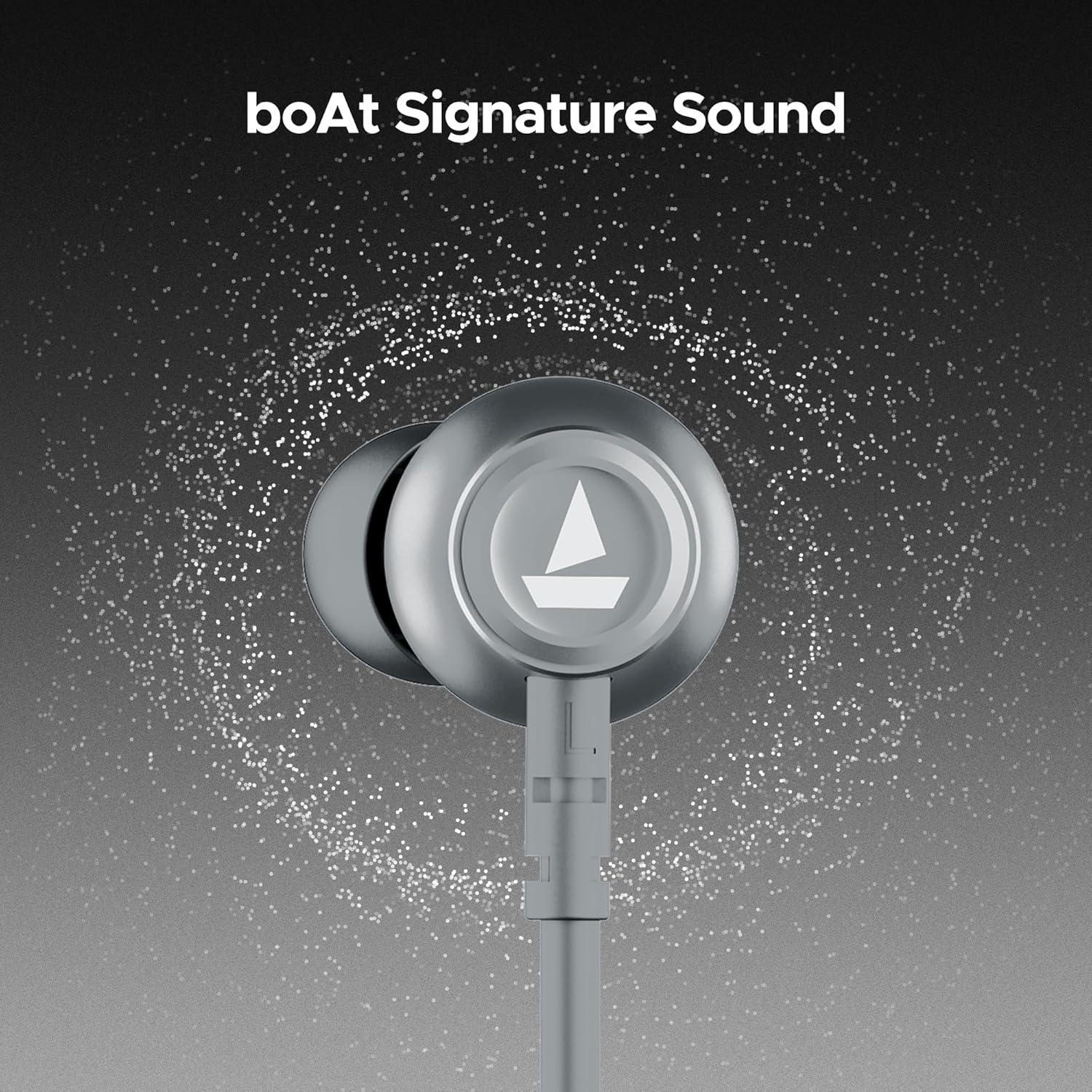 boAt Rockerz 111 Bluetooth Wireless Neckband with Up to 40 Hrs Playtime, Dual Device Pairing, Enx Tech, Beast Mode, ASAP Charging, Btv5.3, Ipx5,Type-C Interface & Magnetic in Ear Buds(Active Black) - Nalanda Enterprises