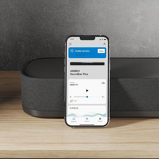 Sennheiser AMBEO Soundbar Plus - 400 Watts with Immersive 3D Surround Sound, Virtual 7.1.4 Speaker Setup, Built-in 4 Dual Subwoofers, Alexa Built-in and Dolby Atmos, 2 Years Warranty - Nalanda Enterprises