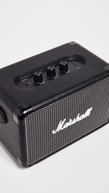 Marshall Kilburn II Portable Bluetooth Speaker with 20+ Hours of Portable Playtime, (360° Sound), Water-Resistant (IPX2) Black & Brass. - Nalanda Enterprises