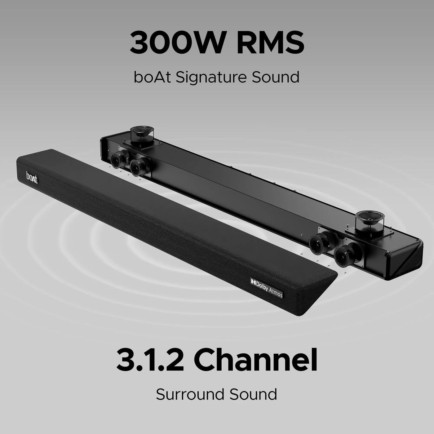 boAt Aavante Bar 4100DA | Soundbar with 300W RMS boAt Signature Sound, 3.1.2 Channel Surround Sound, Bluetooth v5.3 - Nalanda Enterprises