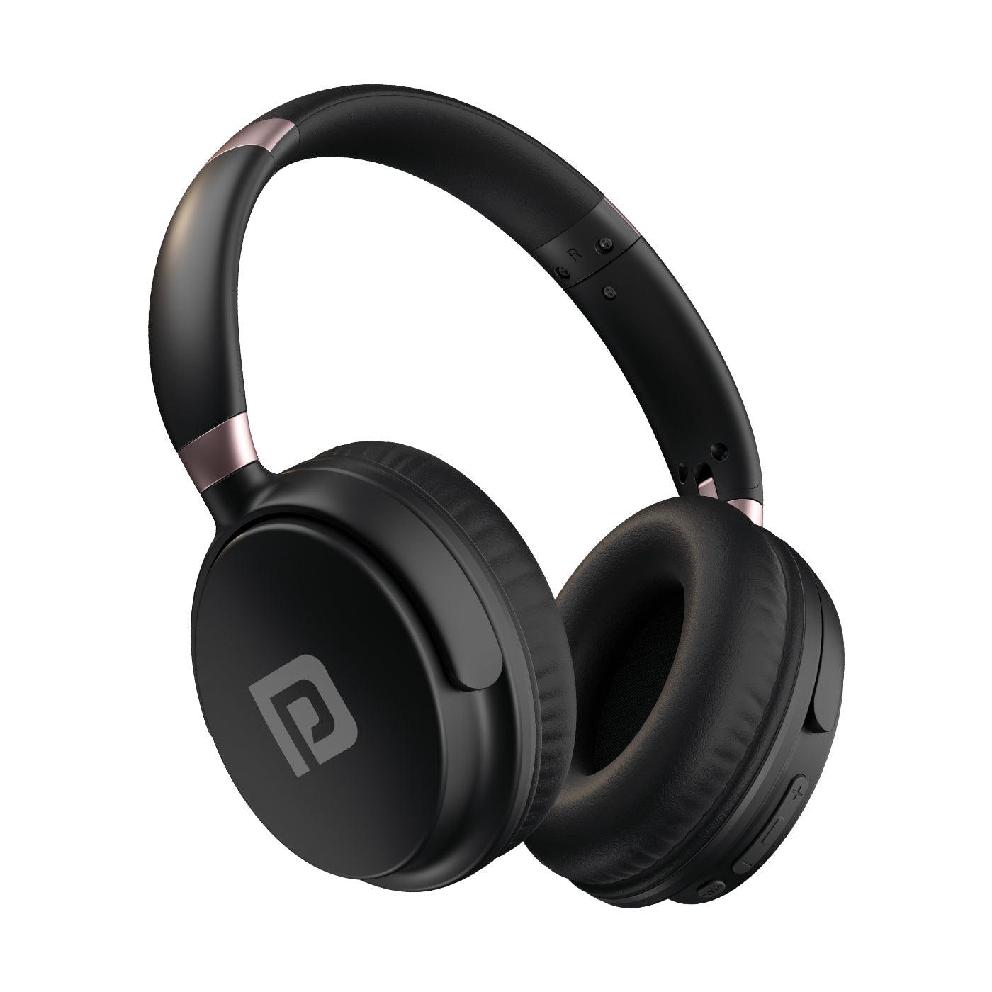 Portronics Muffs M3 Over Ear Headphones with ANC Enabled, Upto 40 Hours Playtime, in-Built Mic, 40mm Driver, Powerful Bass, Soft Ear Cushion, BT 5.3V, AUX in, Foldable Design, Type C Fast Charging - Nalanda Enterprises