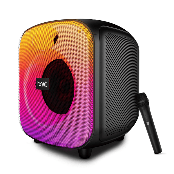 boAt PartyPal 68 Pro | Bluetooth Speaker with 42W Sound, RGB LEDs, Wireless Mic, 8H Playback & TWS