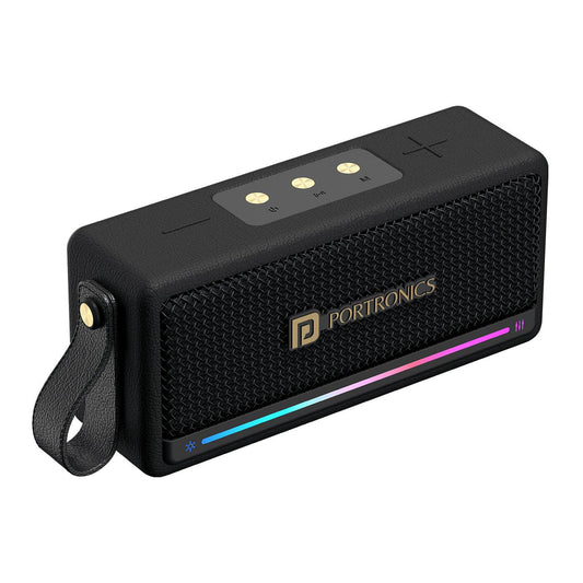 Portronics Harmony Mini 25W HD Premium Portable Bluetooth Speaker with Subwoofer, EQ Adjustment, 6 Hours Playtime, in-Built Mic,TWS Mode,RGB Lights, Bluetooth V5.3, Type C Fast Charging - Nalanda Enterprises