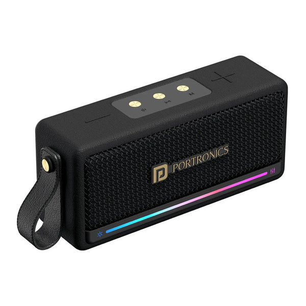 Portronics Harmony Mini 25W HD Premium Portable Bluetooth Speaker with Subwoofer, EQ Adjustment, 6 Hours Playtime, in-Built Mic,TWS Mode,RGB Lights, Bluetooth V5.3, Type C Fast Charging - Nalanda Enterprises