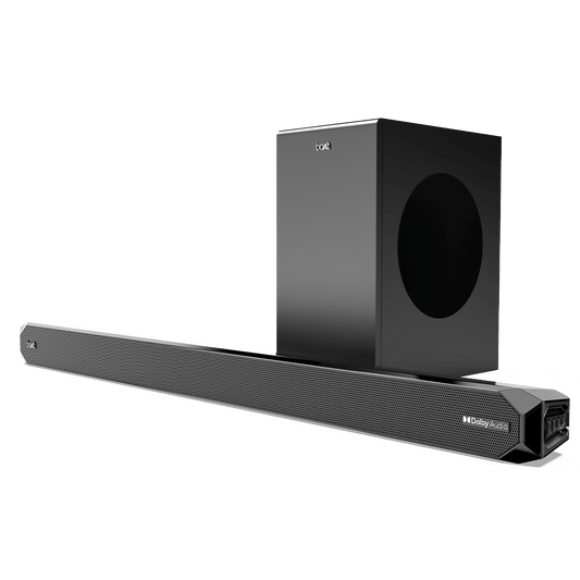 boAt Aavante Bar A2060 Dolby | 160W Dolby Soundbar, 2.1 Channel with Wired Subwoofer, Master Remote Control, Multi Connectivity - Nalanda Enterprises
