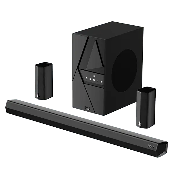 boAt Aavante Bar 3600 | 500W Bluetooth Soundbar, 5.1 Surround Sound System with Subwoofer and Wired Rear Speakers - Nalanda Enterprises