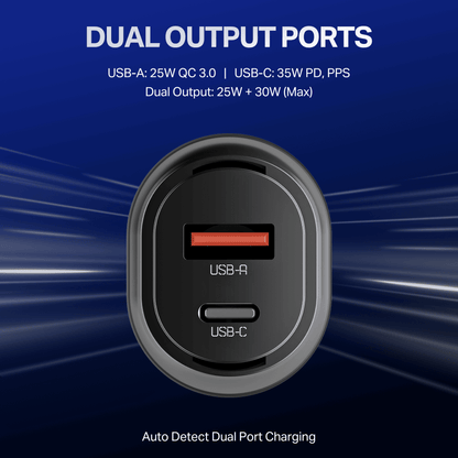 boAt Car Charger 55W | Dual Port Fast Car Charger with 55W Output, Smart IC Protection & Auto Detect Charging boAtlifestylein