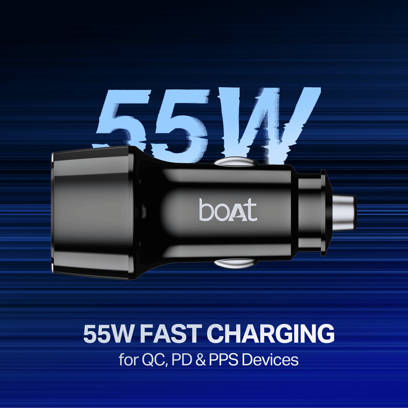 boAt Car Charger 55W | Dual Port Fast Car Charger with 55W Output, Smart IC Protection & Auto Detect Charging boAtlifestylein