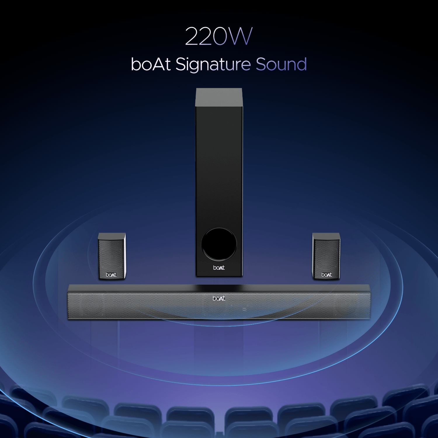 boAt Aavante Bar 2400 Pro | Bluetooth Soundbar with 5.1 Channel Surround Sound, Bluetooth v5.3, EQ Modes, Master Remote Control - Nalanda Enterprises