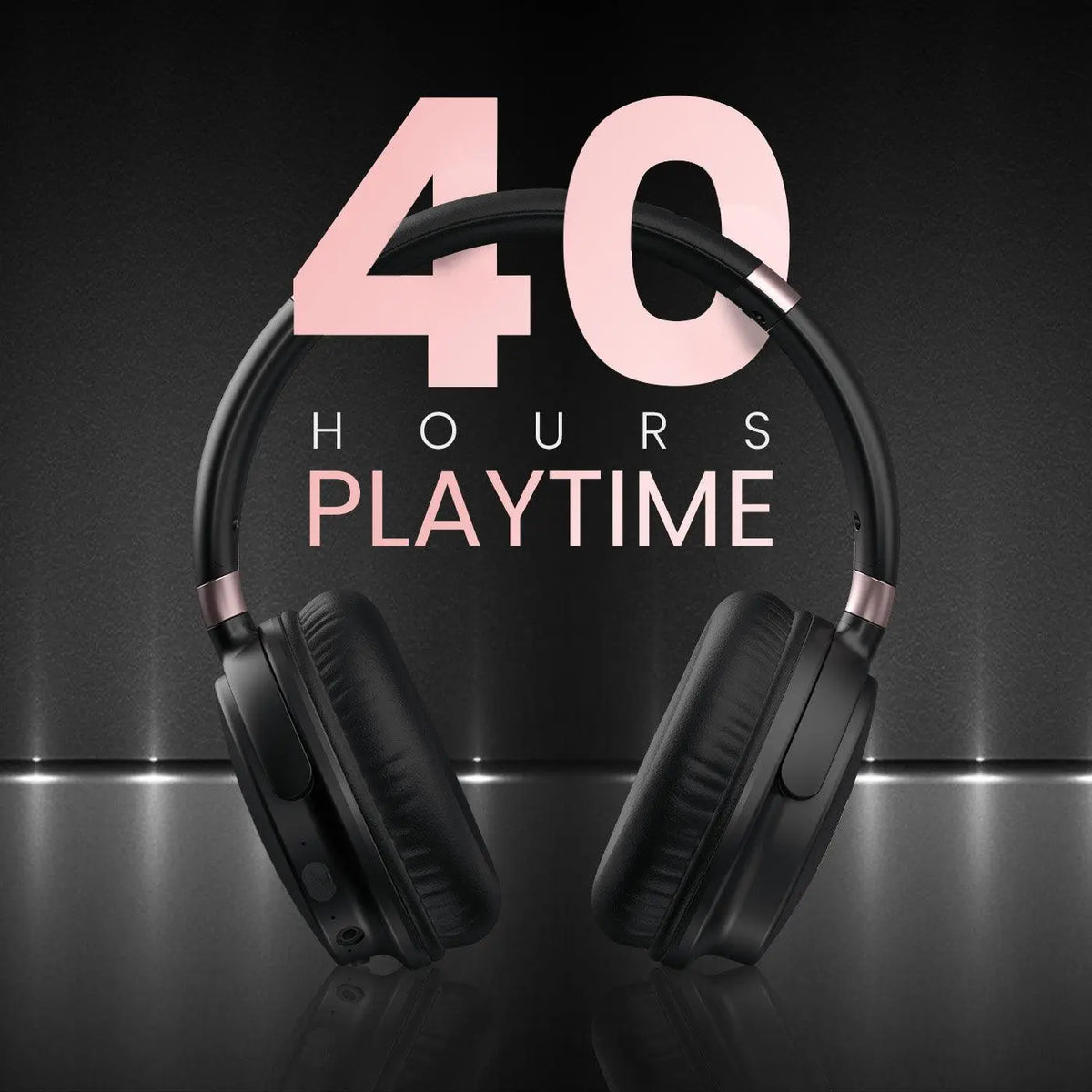 Portronics Muffs M3 Over Ear Headphones with ANC Enabled, Upto 40 Hours Playtime, in-Built Mic, 40mm Driver, Powerful Bass, Soft Ear Cushion, BT 5.3V, AUX in, Foldable Design, Type C Fast Charging - Nalanda Enterprises