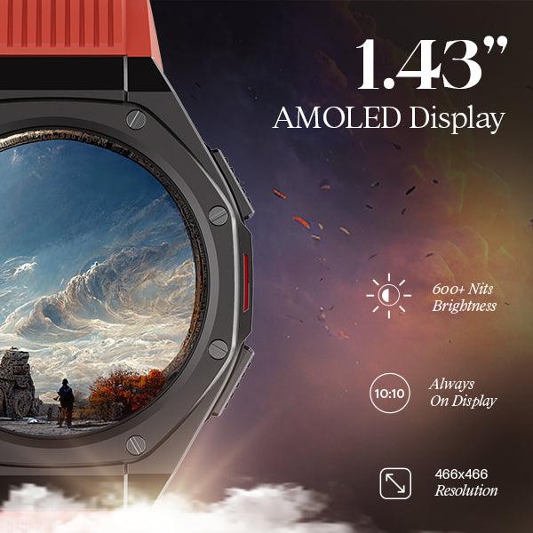 boAt Enigma X600 | Smartwatch with 1.43" (3.63 cm) Amoled Round Display, BT Calling, 100+ Watch Faces, 100+ Sports Modes - Nalanda Enterprises
