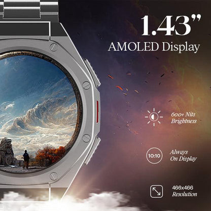 boAt Enigma X600 | Smartwatch with 1.43" (3.63 cm) Amoled Round Display, BT Calling, 100+ Watch Faces, 100+ Sports Modes - Nalanda Enterprises