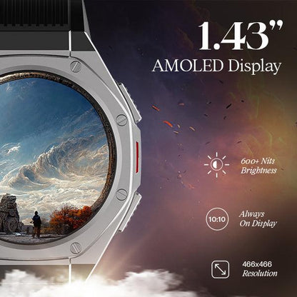 boAt Enigma X600 | Smartwatch with 1.43" (3.63 cm) Amoled Round Display, BT Calling, 100+ Watch Faces, 100+ Sports Modes - Nalanda Enterprises