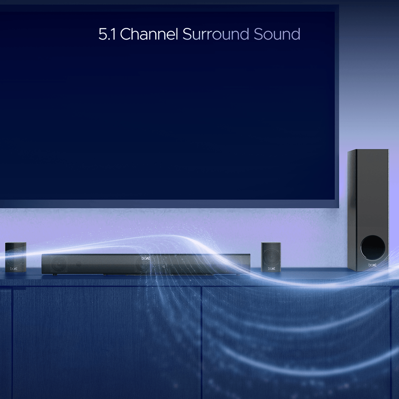 boAt Aavante Bar 2400 Pro | Bluetooth Soundbar with 5.1 Channel Surround Sound, Bluetooth v5.3, EQ Modes, Master Remote Control - Nalanda Enterprises