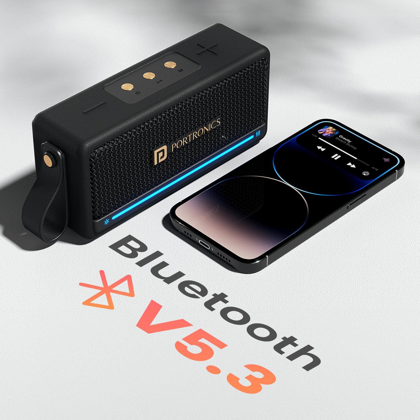 Portronics Harmony Mini 25W HD Premium Portable Bluetooth Speaker with Subwoofer, EQ Adjustment, 6 Hours Playtime, in-Built Mic,TWS Mode,RGB Lights, Bluetooth V5.3, Type C Fast Charging - Nalanda Enterprises
