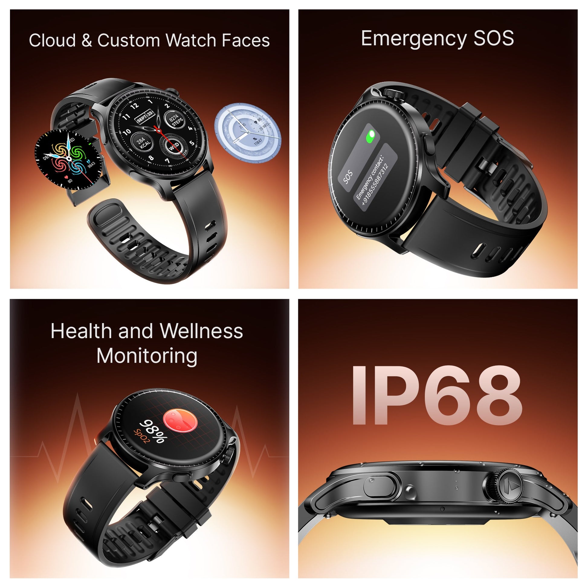 boAt Ultima Prime | Smartwatch with 1.43" AMOLED Display, Cloud Watch Faces, Emergency SOS, BT Calling, Functional Crown - Nalanda Enterprises