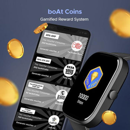 boAt Wave Convex | Smartwatch with 1.96" AMOLED Display, BT Calling, DIY Watch Face Studio, 700+ Active Modes - Nalanda Enterprises