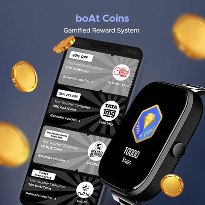 boAt Wave Convex | Smartwatch with 1.96" AMOLED Display, BT Calling, DIY Watch Face Studio, 700+ Active Modes - Nalanda Enterprises