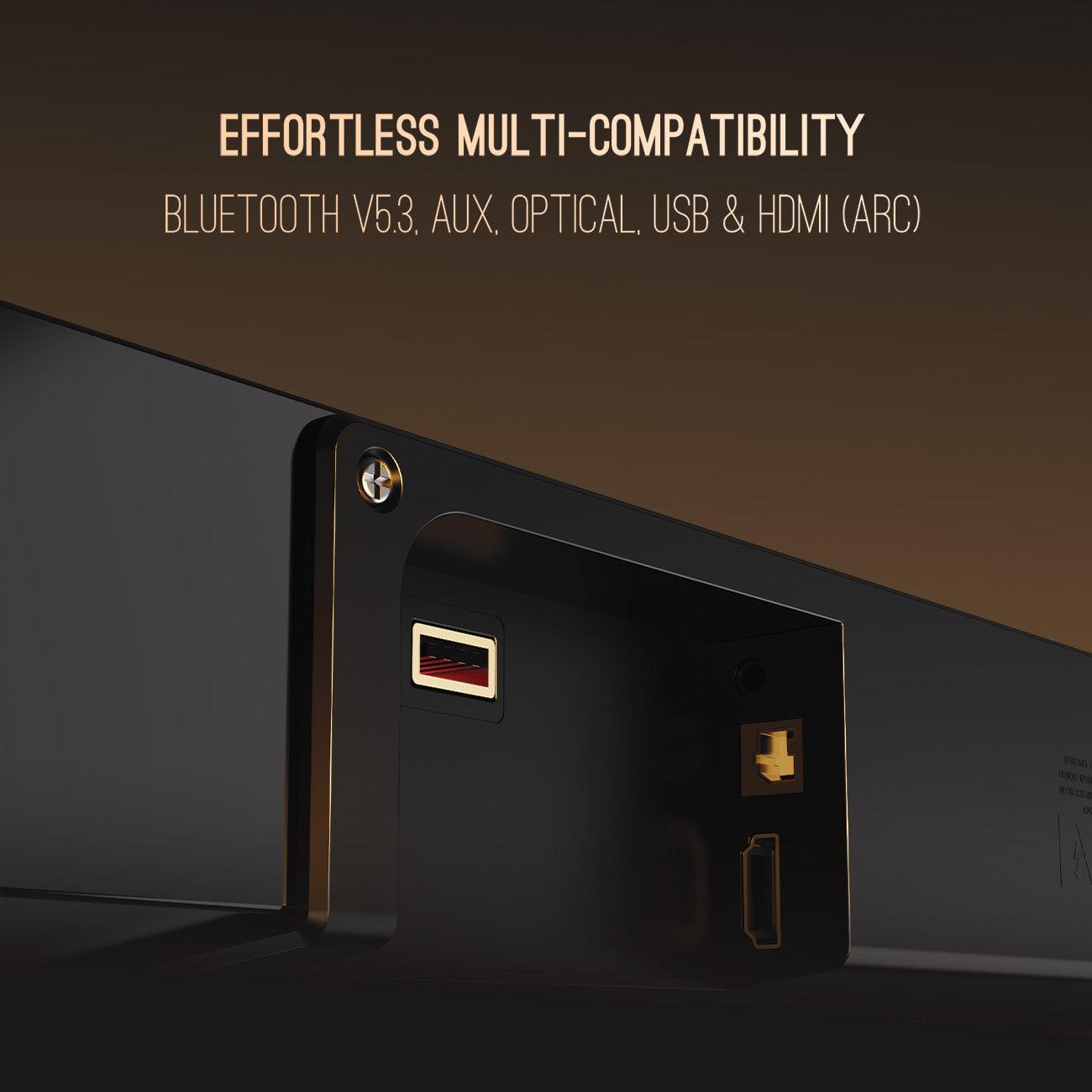 boAt Aavante Bar A2060 Dolby | 160W Dolby Soundbar, 2.1 Channel with Wired Subwoofer, Master Remote Control, Multi Connectivity - Nalanda Enterprises
