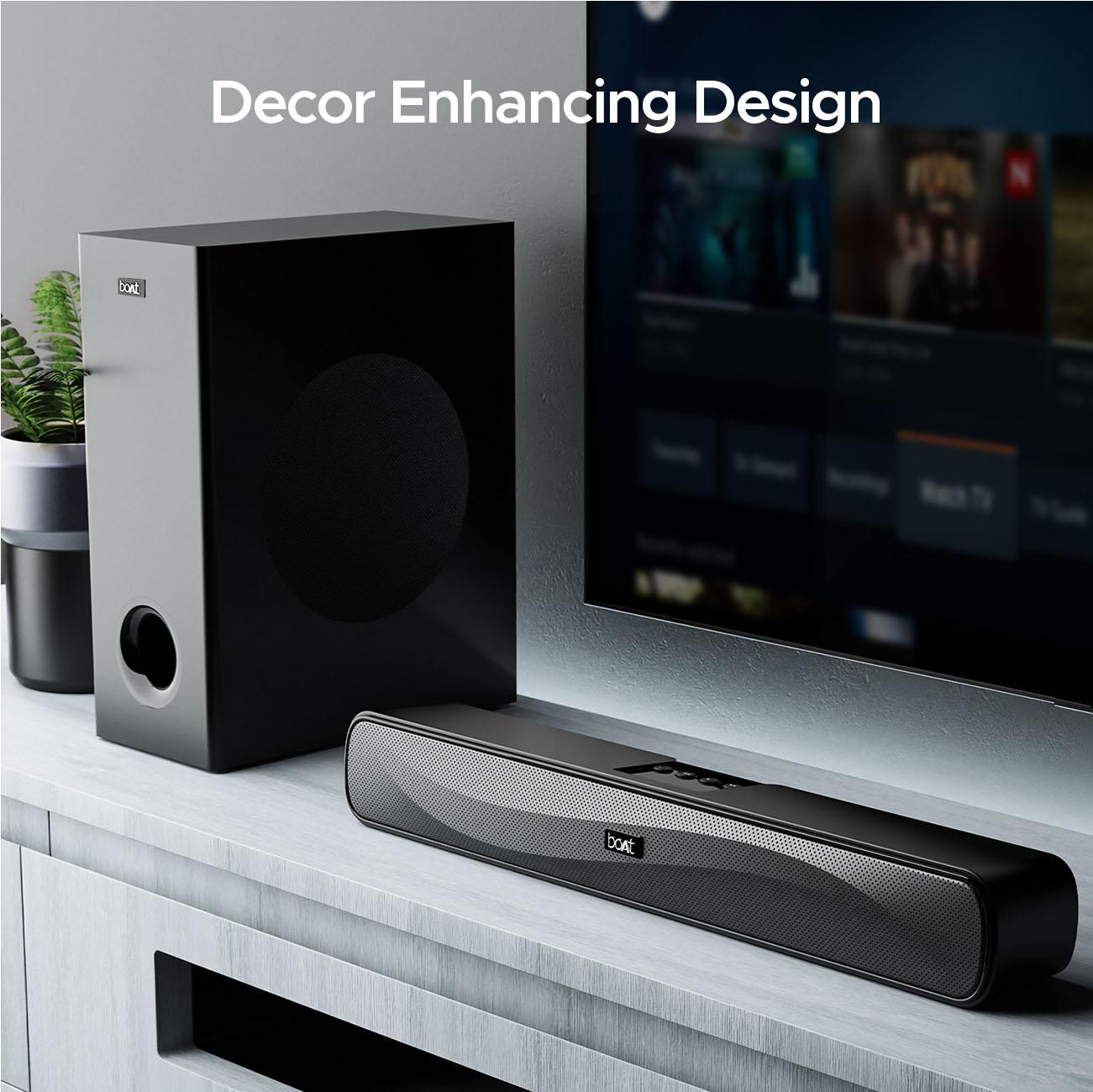 boAt Aavante Bar A1040 | 50W Bluetooth Soundbar, 2.1 Channel with Wired Subwoofer, Master Remote Control, Multi Connectivity - Nalanda Enterprises