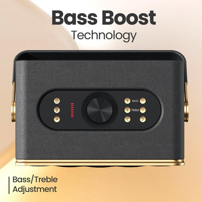 Portronics Harmony 80W Premium Portable HD Sound Speaker, Upto 6 Hours Playtime, 2.1 Channel, Bass Boost Technology, Bass/Treble Adjustment, Bluetooth Connectivity, Aux in, USB in, Bass Radiator - Nalanda Enterprises