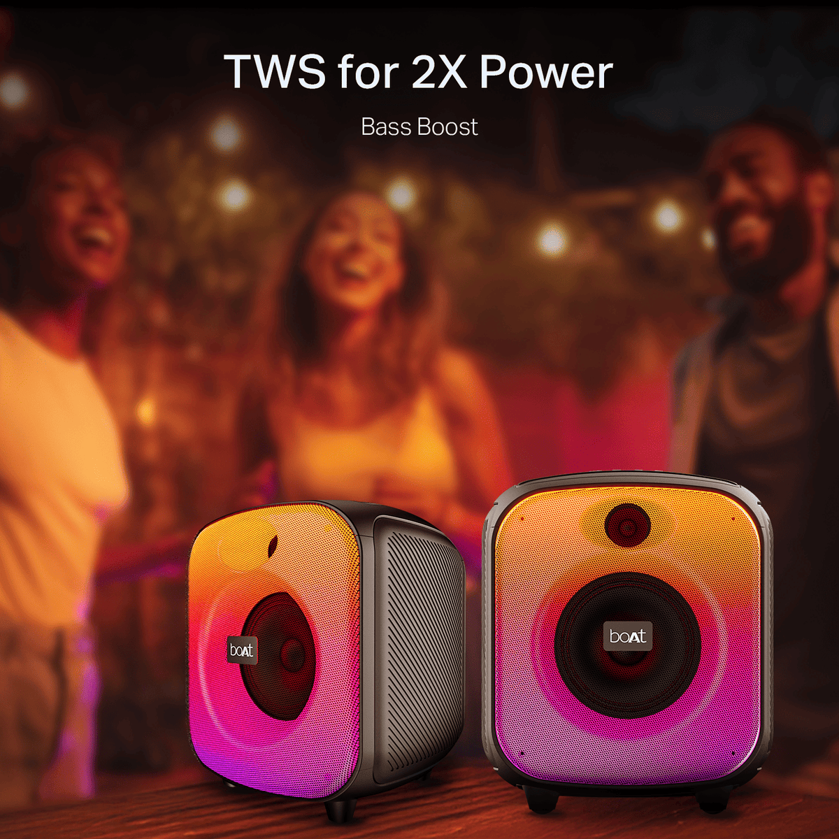 boAt PartyPal 68 Pro | Bluetooth Speaker with 42W Sound, RGB LEDs, Wireless Mic, 8H Playback & TWS