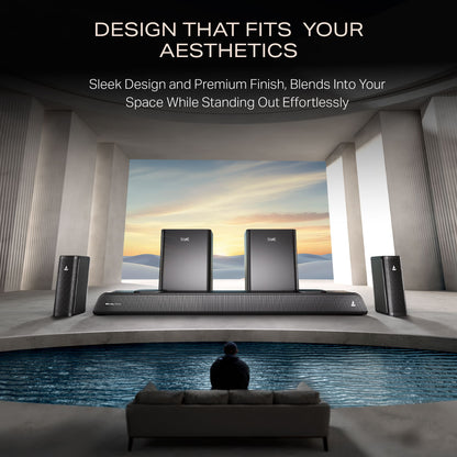 boAt Aavante Prime 5.2.4 6250DA | 625W 5.2.4 Channel Soundbar with Dolby Atmos, Dual Subwoofers & Wireless Rear Satellites