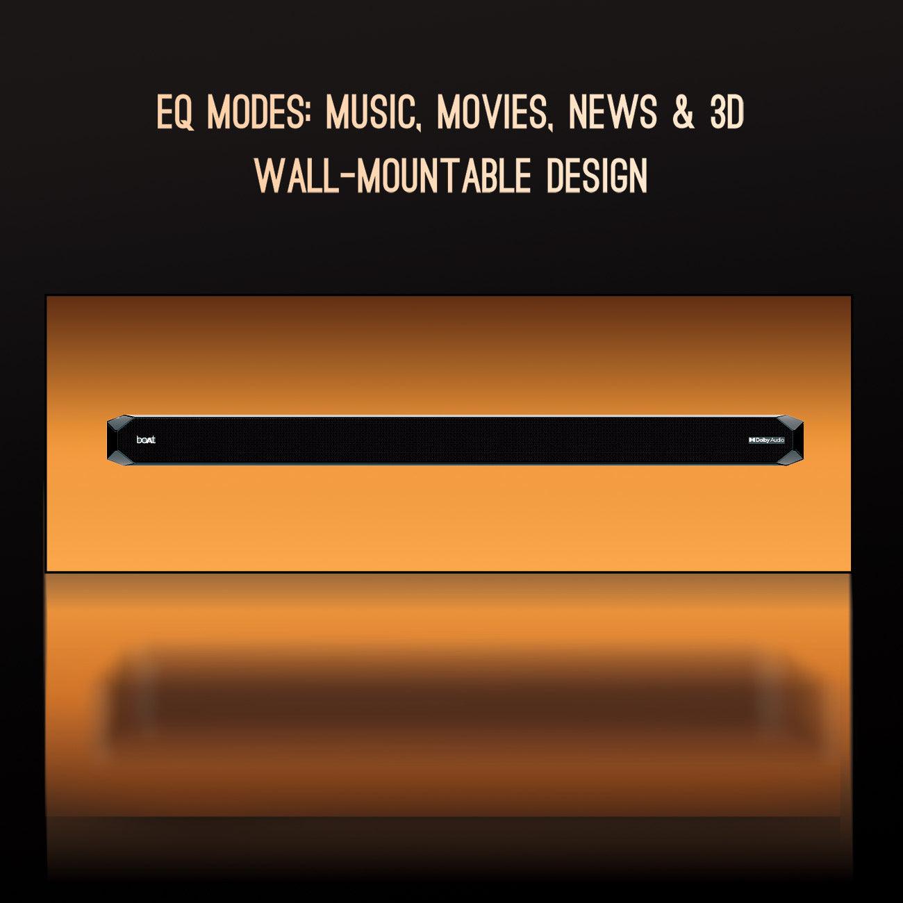 boAt Aavante Bar A2060 Dolby | 160W Dolby Soundbar, 2.1 Channel with Wired Subwoofer, Master Remote Control, Multi Connectivity - Nalanda Enterprises