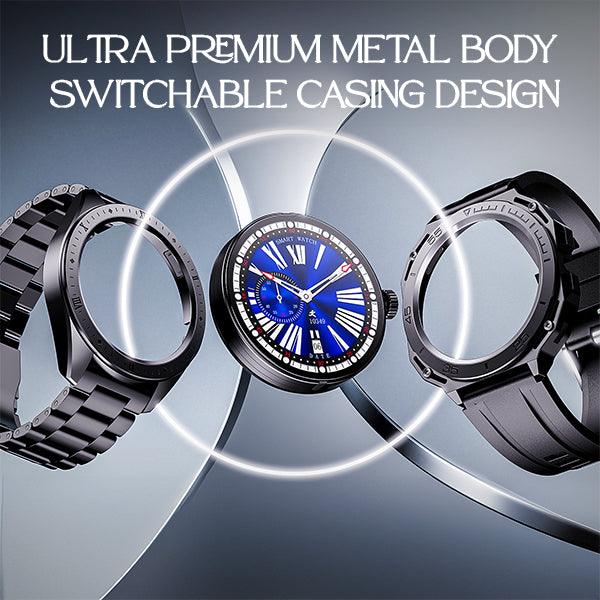 boAt Enigma Switch | Premium Luxury Smartwatch with 1.39" (3.53cm) HD Display, Switchable Case, 100+ Sports Mode, BT Calling, HR & SpO2 Monitoring - Nalanda Enterprises
