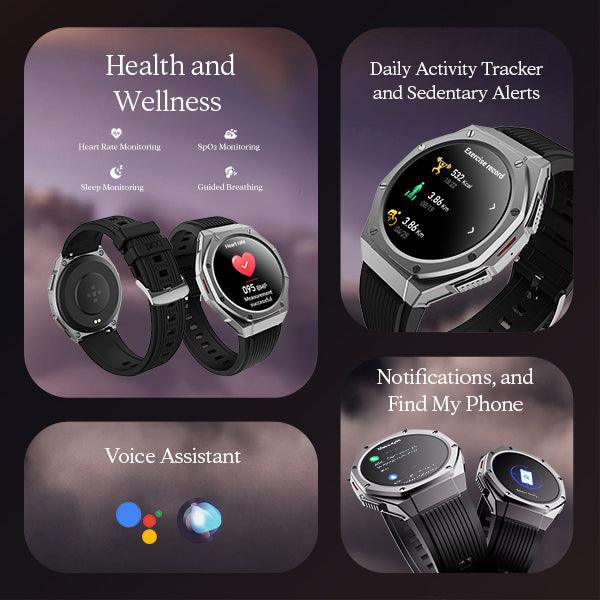 boAt Enigma X600 | Smartwatch with 1.43" (3.63 cm) Amoled Round Display, BT Calling, 100+ Watch Faces, 100+ Sports Modes - Nalanda Enterprises