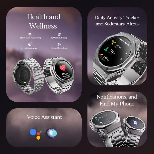 boAt Enigma X600 | Smartwatch with 1.43" (3.63 cm) Amoled Round Display, BT Calling, 100+ Watch Faces, 100+ Sports Modes - Nalanda Enterprises