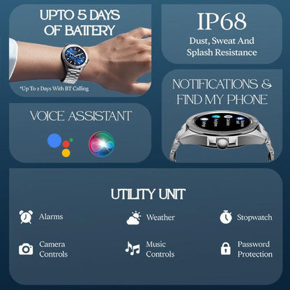boAt Enigma Switch | Premium Luxury Smartwatch with 1.39" (3.53cm) HD Display, Switchable Case, 100+ Sports Mode, BT Calling, HR & SpO2 Monitoring - Nalanda Enterprises