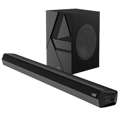 boAt Aavante Bar Quake | 200W RMS boAt Signature Sound, 2.1 Channel Soundbar with Wired Subwoofer, Entertainment EQ Modes, Bluetooth v5.3, USB, AUX, HDMI (ARC) - Nalanda Enterprises