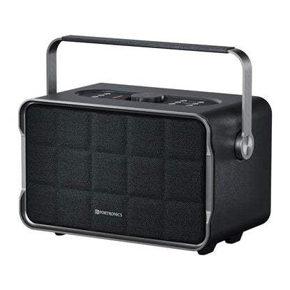 Portronics Harmony 80W Premium Portable HD Sound Speaker, Upto 6 Hours Playtime, 2.1 Channel, Bass Boost Technology, Bass/Treble Adjustment, Bluetooth Connectivity, Aux in, USB in, Bass Radiator - Nalanda Enterprises